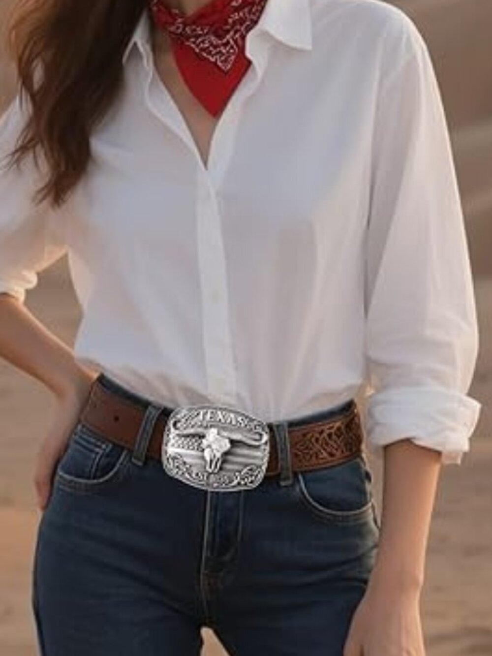 Texas Est. 1836 Silver Belt Buckle Texas‎ Longhorn and Flag NEW Western